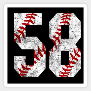 Vintage #58 Baseball Laces Baseball Mom Jersey Love Baseball Sticker